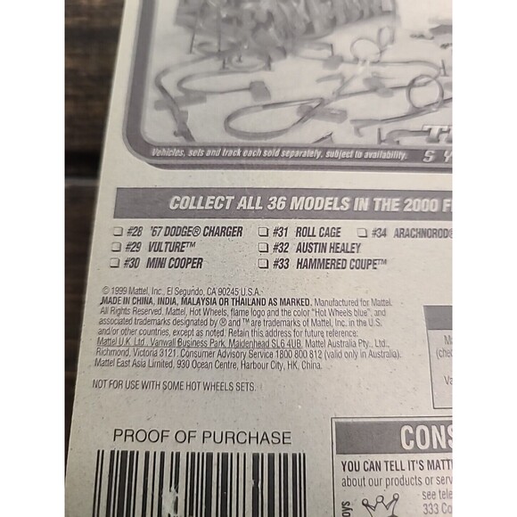 Vintage NOS NEW  2000 First Editions Hot Wheels Hammered Coupe #093 Purple - Picture 7 of 7